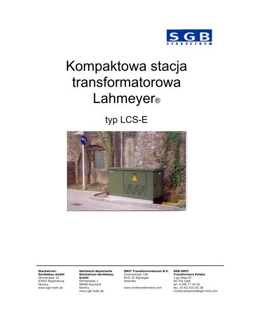 Kompaktowa stacja transformatorowa typ LCS-E - SMIT Transformers