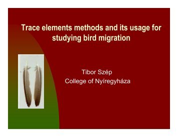 Trace elements methods and its usage for studying bird migration