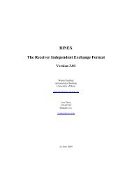 RINEX The Receiver Independent Exchange Format - IGS - NASA