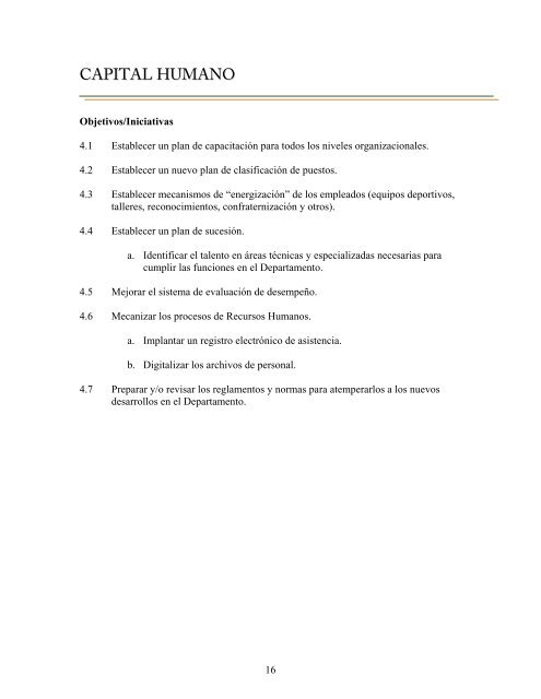 Plan EstratÃ©gico 2009 - Departamento de Hacienda