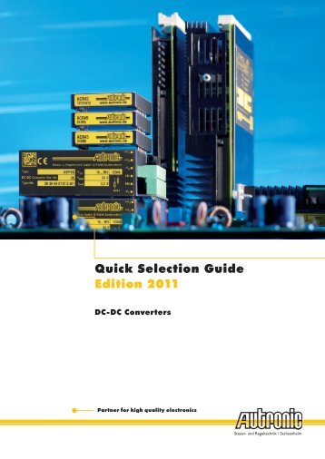 Quick Selection Guide Edition 2011 - Manudax