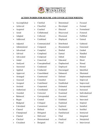 Active words for resume