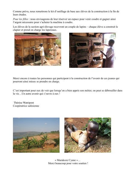 PROJET MAISON MUHAZI RWANDA - Coopdonbosco