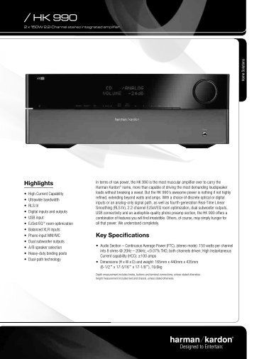 Harman Kardon HK 990- Manual - Sound Group Holdings