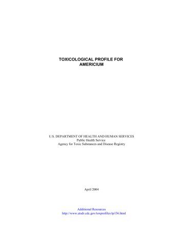 TOXICOLOGICAL PROFILE FOR AMERICIUM - Davidborowski.com