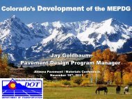 Colorado's Development of the MEPDG - Pavements/Materials ...