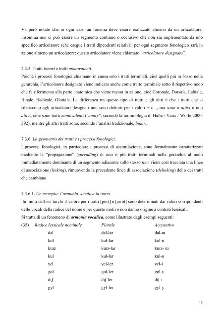 fonologia autosegmentale - Lettere e Filosofia