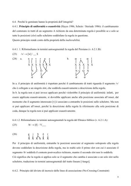 fonologia autosegmentale - Lettere e Filosofia