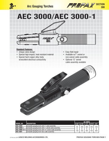 AEC 3000/AEC 3000-1 - Lenco Welding Accessories Ltd.
