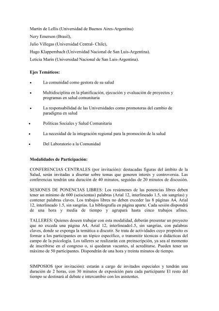 V Congreso Multidisciplinario de Salud Comunitaria del ... - Abratecom