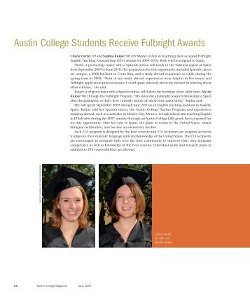 Austin College Students Receive Fulbright Awards