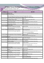 2nd Japan Taiwan Oncology Phase I Trial Conference (JTOPIC)