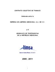 Contrato Colectivo de Trabajo LIMSA - STRM