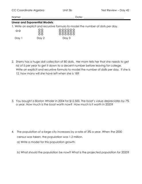 Unit 3B Review Sheet - Cobb Learning