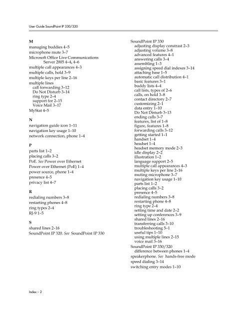 SoundPoint IP 330 User Guide