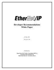 Developer Recommendations White Paper - EtherNet/IP