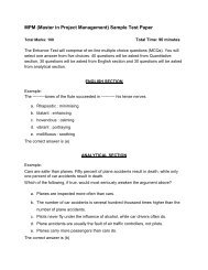 MPM (Master in Project Management) Sample Test Paper