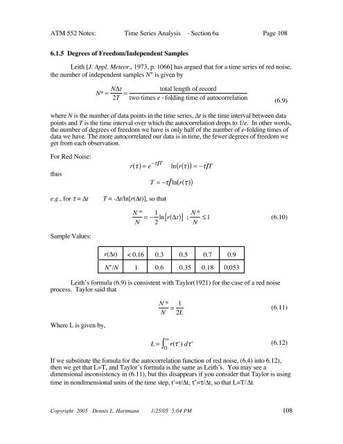 Chapter 6: Time Series Analysis