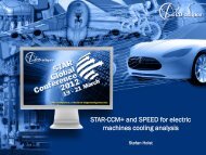 STAR-CCM+ and SPEED for electric machines cooling analysis