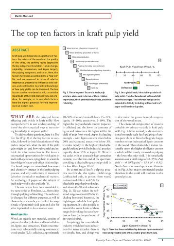 The top ten factors in kraft pulp yield - The Kraft Pulping Course