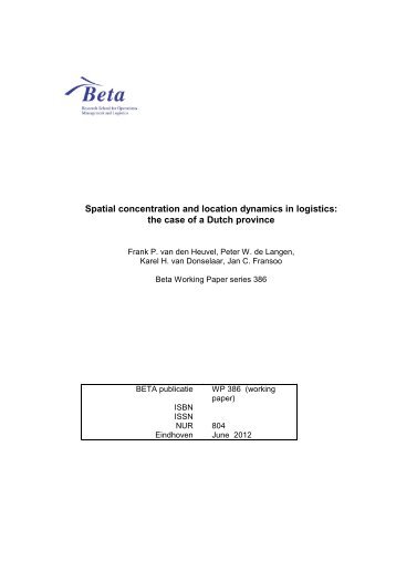 Spatial concentration and location dynamics in logistics: the case of ...