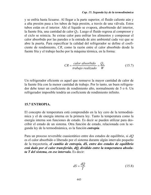 CAPITULO 15. SEGUNDA LEY DE LA TERMODINAMICA Y ... - DGEO