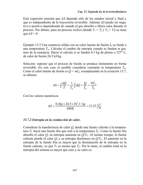 CAPITULO 15. SEGUNDA LEY DE LA TERMODINAMICA Y ... - DGEO