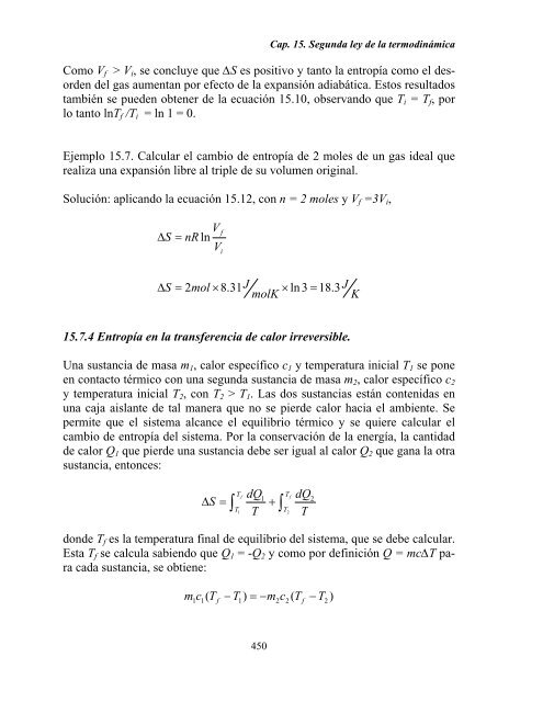 CAPITULO 15. SEGUNDA LEY DE LA TERMODINAMICA Y ... - DGEO