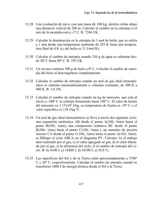 CAPITULO 15. SEGUNDA LEY DE LA TERMODINAMICA Y ... - DGEO