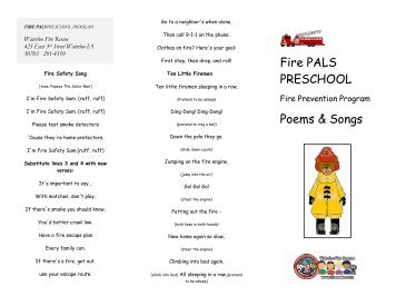 Fire PALS PRESCHOOL Poems & Songs