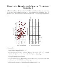 LÃ¶sung der Beispielsaufgaben zur Vorlesung Statistik 2
