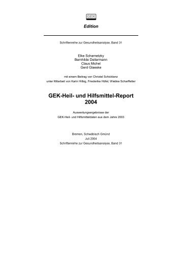 GEK-Edition - Heil- und Hilfsmittel-Report 2004 - Institut fÃƒÂ¼r ...