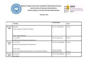 Master's Program of the Ivane Javakhishvili Tbilisi State University ...