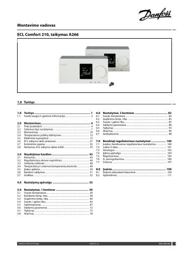 Montavimo vadovas ECL Comfort 210, taikymas A266 - Danfoss