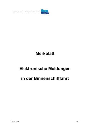 Merkblatt Elektronische Meldungen in der Binnenschifffahrt