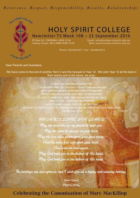 SPORTING NEwS - Holy Spirit College