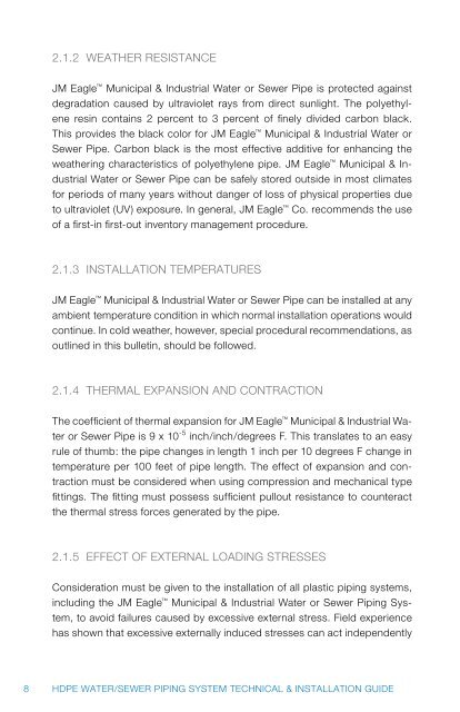 Polyethylene Water/Sewer - JM Eagle