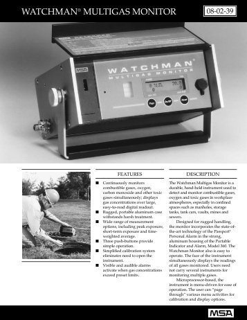 WATCHMAN® MULTIGAS MONITOR - Vci-analytical.com