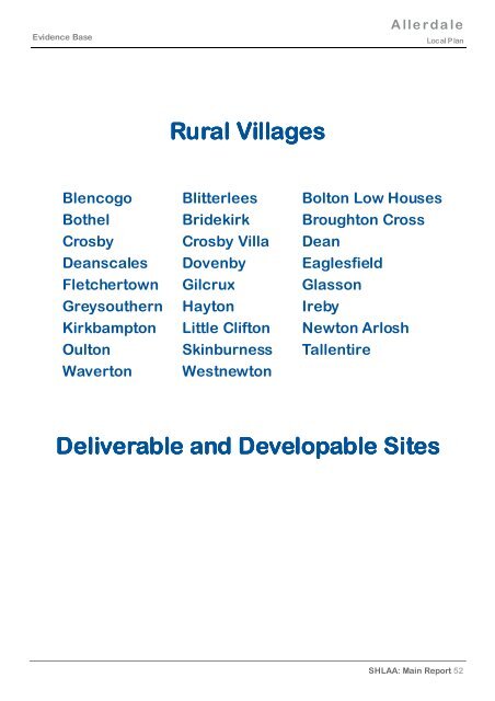 SHLAA - Allerdale Borough Council