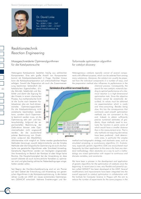 An Overview of the Department's Activities - Leibniz-Institut für ...