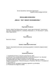 Regulamin konkursu - Wielki test wiedzy ekonomicznej - TVP