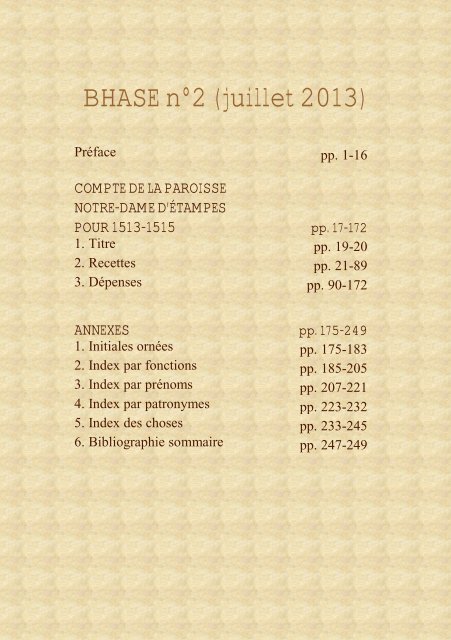 BHASE n°2 (juillet 2013) - Corpus étampois