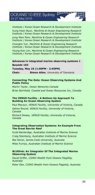 Program Book - Oceans'10 IEEE Sydney