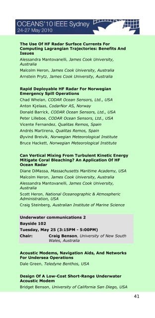 Program Book - Oceans'10 IEEE Sydney