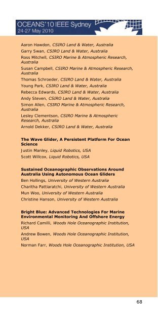 Program Book - Oceans'10 IEEE Sydney