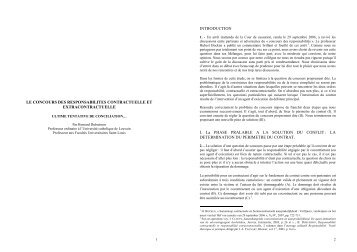Le concours des responsabilitÃ©s contractuelle et ... - Grerca
