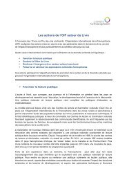 Actions de l'OIF autour du Livre - Organisation internationale de la ...