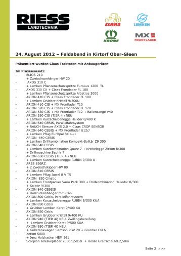 24. August 2012 – Feldabend in Kirtorf Ober-Gleen