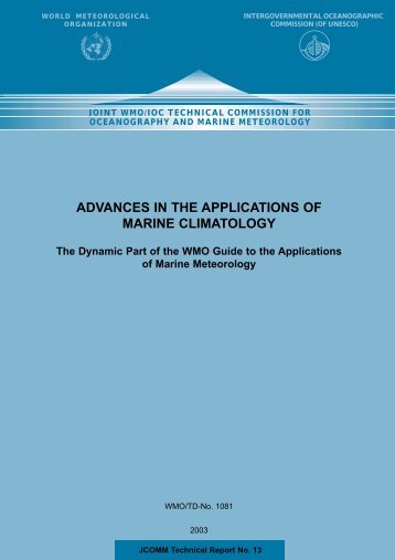 advances in the applications of marine climatology - icoads - NOAA