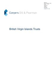 British Virgin Islands Trusts - Conyers Dill & Pearman